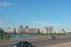 Астана — мост через Ишим и панорама города
